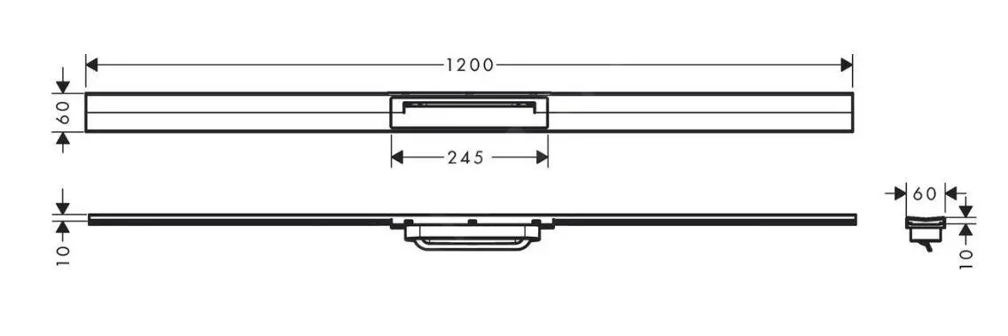 Hansgrohe RainDrain Flex - Canaleta De Ducha Lineal Con Rejilla De Acero Inoxidable 1200, Independiente, Acortable, Negro Mate 56047670 - Imagen 2
