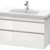 Duravit DuraStyle - Armario De Lavabo 610x930x448 Mm, 2 Cajones, Blanco Brillante DS648202222