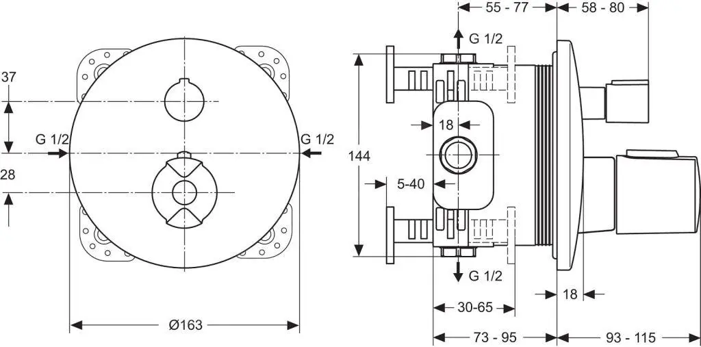 Ideal Standard CeraTherm - Grifo De Bañera Termostático Empotrado, Cromo A4888AA - Imagen 2