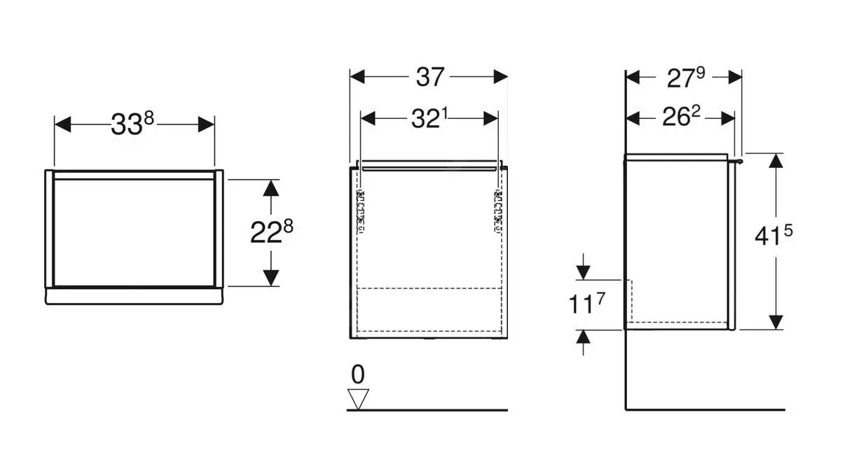 Geberit ICon - Mueble De Lavabo 37x42x28 Cm, 1 Puerta, Bisagras A La Derecha, Blanco Brillante 502.300.01.1 - Imagen 2