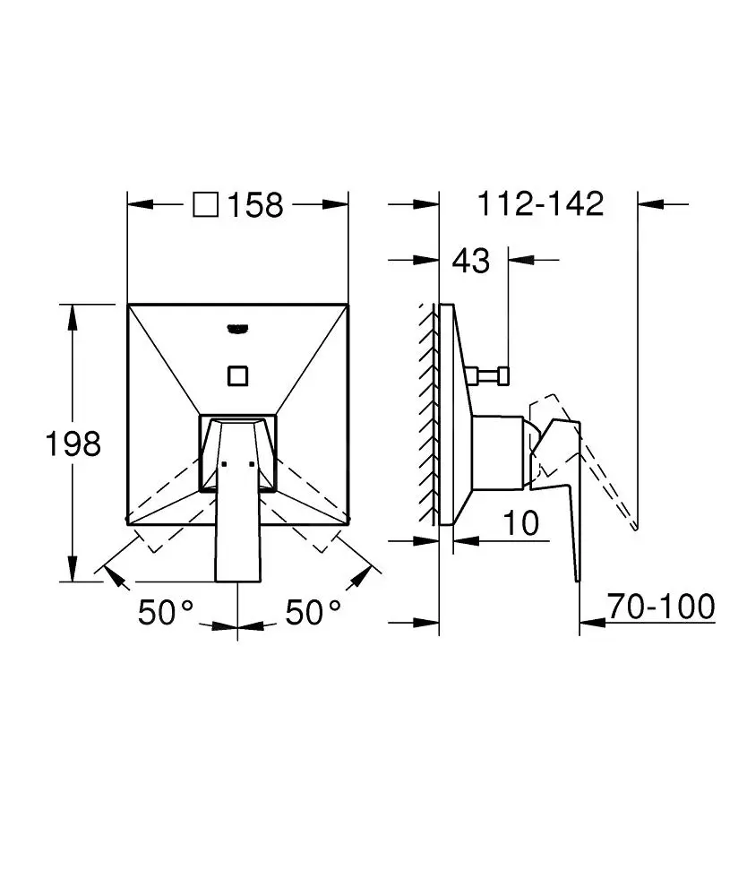 Grohe Allure Brilliant - Grifo Empotrado Para Dos Dispositivos, Hard Graphite Cepillado 24072AL0 - Imagen 2