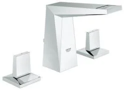 Grohe Allure Brilliant - Grifo De Lavabo, Con Desagüe, Montaje De 3 Orificios, Cromo 20342000