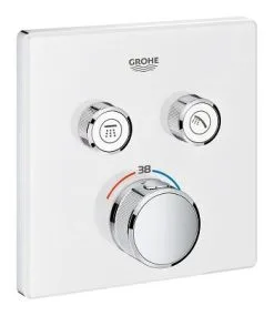 Grohe Grohtherm SmartControl - Grifo Termostático Empotrado De Bañera Con 2 Válvulas, Blanco Luna 29156LS0