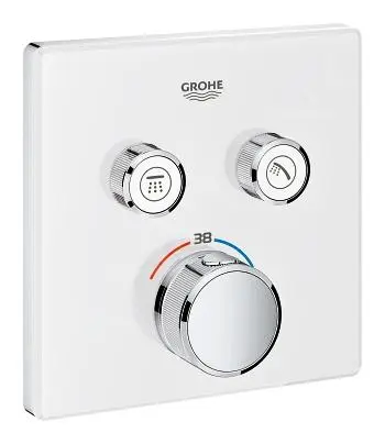 Grohe Grohtherm SmartControl - Grifo Termostático Empotrado De Bañera Con 2 Válvulas, Blanco Luna 29156LS0