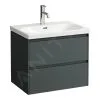 Laufen Lani - Mueble De Lavabo, 64x44x52 Cm, 2 Cajones, Gris H4035421122661