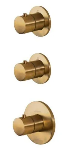 Paffoni Modular Box - Grifo Empotrado Termostático, Para 2 Dispositivos, Oro Cepillado MDE018HGSP