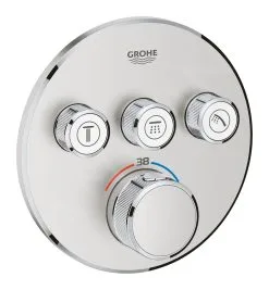 Grohe Grohtherm SmartControl - Grifo Termostático De Ducha Empotrado, 3 Válvulas, Supersteel 29121DC0