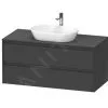 Duravit Ketho.2 - Mueble De Lavabo Con Recorte 568x1200x550 Mm, 2 Cajones, Grafito Mate K24897049490000
