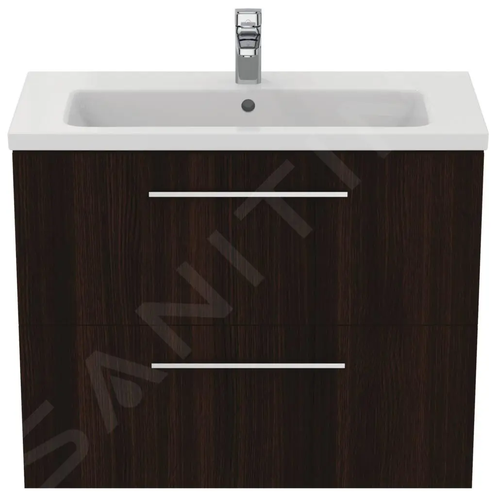 Ideal Standard I.Life S - Mueble Bajo Lavabo, 800x375x630 Mm, 2 Cajones, Roble Café T5295NW - Imagen 4