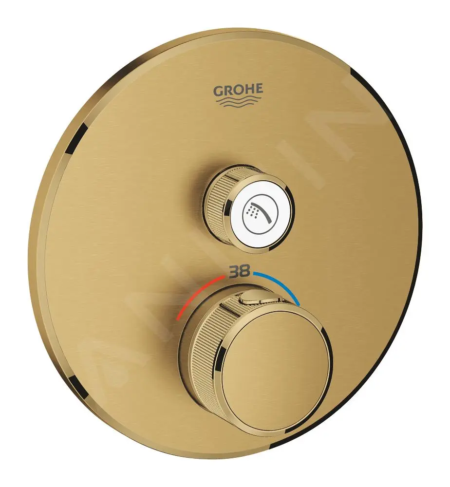 Grohe Grohtherm SmartControl - Grifo Empotrado Termostático De Ducha Con 1 Válvula, Cool Sunrise Cepillado 29118GN0