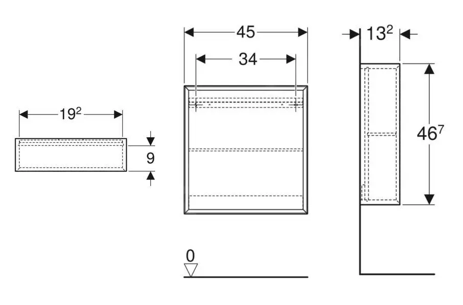Geberit ICon - Armario 45x47x13 Cm, Abierto, Lava 502.323.JK.1 - Imagen 2