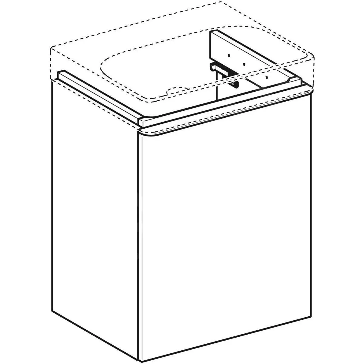 Geberit Smyle Square - Mueble De Lavabo, 492x406x617 Mm, 1 Puerta, Bisagras A La Derecha, Nogal/lava 500.363.JR.1 - Imagen 3